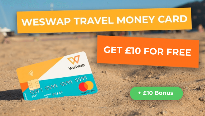 WeSwap Travel Money Card. Get £10 for free. +£10 Bonus.