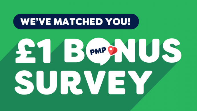 Quick survey for £1 bonus