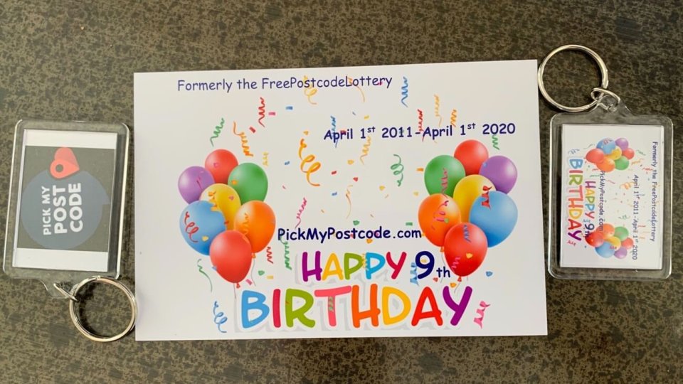 Pick My Postcode / Free Postcode Lottery Birthday card