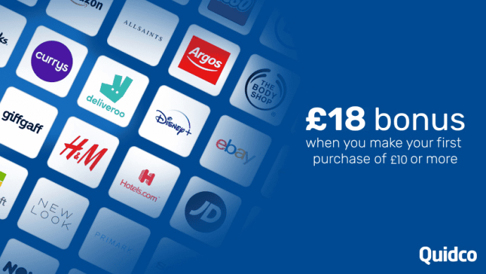 Quidco £18 bonus
